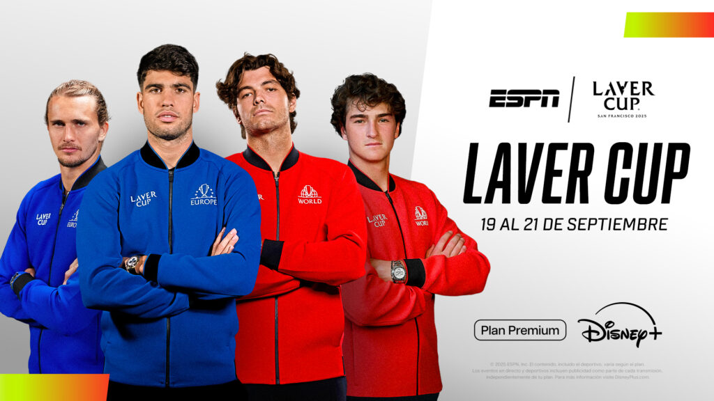 ESPN trae a DISNEY+ la Laver Cup, con la elite del tenis en la gran cita Europa vs. Resto del Mundo